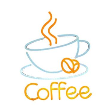 Imagem de Luminária LED USB Regulável Com Efeito Neon De Café, Brilho Amarelo Qu