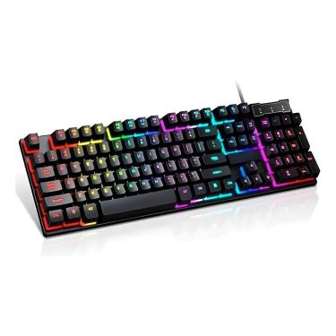 Imagem de Teclado Gamer Semi-mecânico Rgb Abnt2 Com 12 Teclas Programáveis E à Prova De Respingo - Com Fio Anti Ghosting