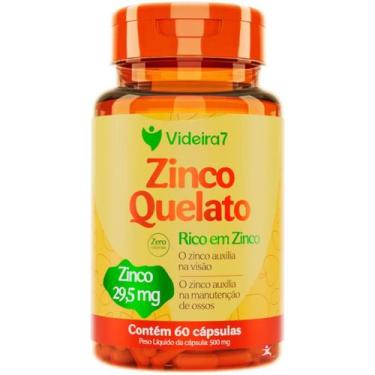 Imagem de Zinco quelato super concentrado 29,5mg 60 capsulas 1 ao dia - videira 