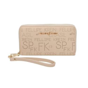 Imagem de Carteira Ziper Grande Fellipe Krein Ss23 Fk652 - Nude, Amarelo
