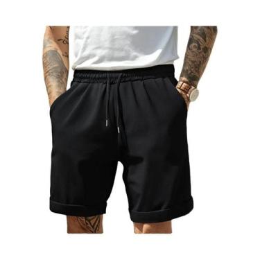 Imagem de Shorts Masculinos Leves De Cor Sólida Para Academia, Praia E Corrida, 