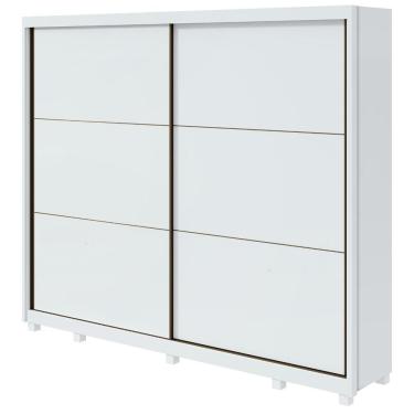 Imagem de Guarda Roupa Casal Toronto 2 Portas de Correr 6 Gavetas MDF Branco Móveis Lopas