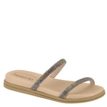 Imagem de Sandalia Beira Rio Feminina Papete Strass Pedraria Conforto-Feminino