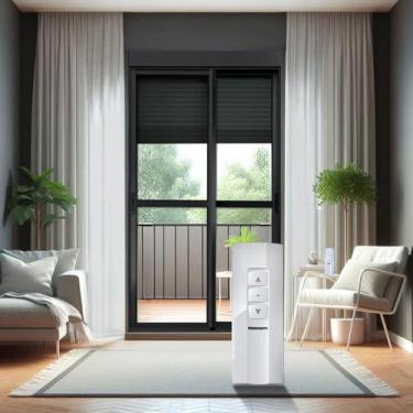 Imagem de Porta de Correr em Alumínio com Persiana Motorizada 2 Folhas Vidro inc