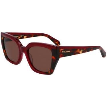 Imagem de Óculos de Sol Ferragamo SF2035S 654 - Vermelho Burgundy 52-Feminino