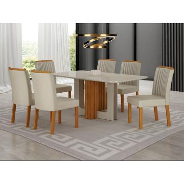 Imagem de Conjunto jantar 6 cadeiras 1,80x090 Izabelle - Arbo Design