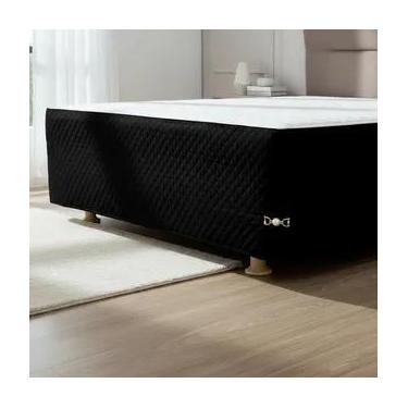 Imagem de Saia Box Casal Padrão Matelassado Serve Para Cama Baú - Decor, Preto