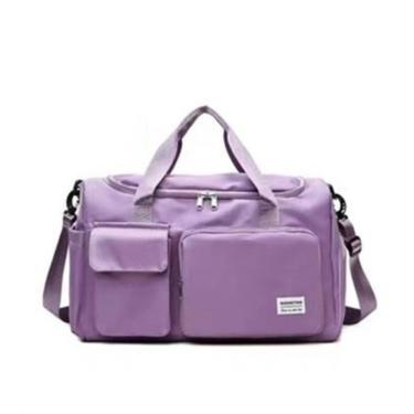 Imagem de Bolsa Mala de Viagem Academia 45cm X 28cm X 21cm em Tecido com Separação Molhada e Seca Roxo OEM
