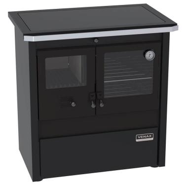 Imagem de Fogão A Lenha Venax N.02 Gabinete Le Corbusier Dupla Combustão Preto 30631