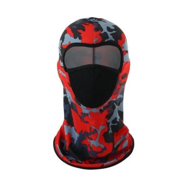Imagem de Balaclava Camuflada Militar Tática com Proteção UV para Pesca e Ciclismo com Tela Respirável Camuflado Vermelho OEM