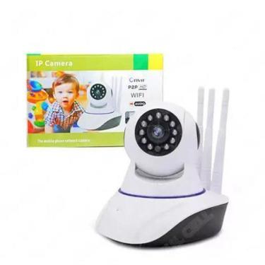 Imagem de Camera Ip Wifi Robozinho Baba Eletronica com Audio Hd 1.3m com Visão Noturna e Giro 355° 720P Branco Aquilae