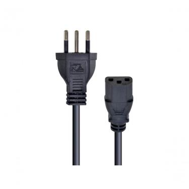 Imagem de Cabo de Força Tripolar para Fonte 0 e 5m 3x0 e 50 mm 250V 3A Kit 10 Unidades Preto Vinik