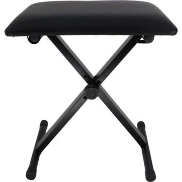 Imagem de Banqueta para Teclado BT500 Ajustável em 3 Níveis com Estofado em Couro Sintético Preto Hayonik