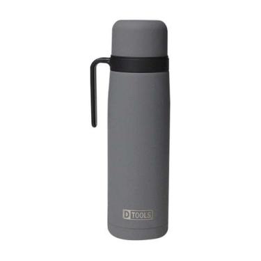 Imagem de Garrafa Térmica Inox Cinza 920ml Com Bico E Rosca - Dtools