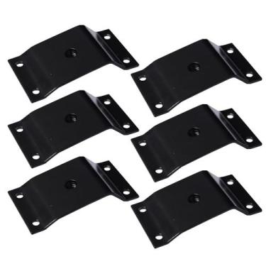 Imagem de Kit com 6 Chapinhas Chapa Inclinada 10o Fixação Pés Palito Preto - Mob