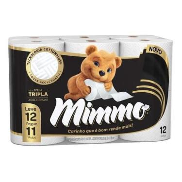 Imagem de Papel Higiênico Mimmo Folha Tripla - 12 Rolos - 20 Mts - Congratulatio