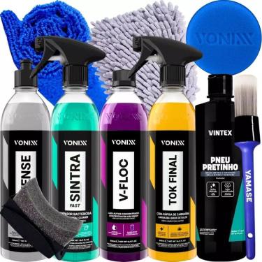 Imagem de Kit Lavagem Completa Shampoo Cera Tok Final Intense Sintra Fast Pneu Pretinho Vonixx