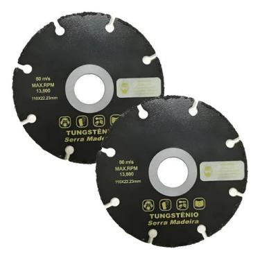 Imagem de 02 Disco Tungstênio Madeira P/ Esmerilhadeira Serra 22,23mm - Congratu