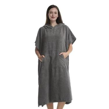 Imagem de Poncho Unissex Oversized De Secagem Rápida Com Capuz, Robe De Praia, T