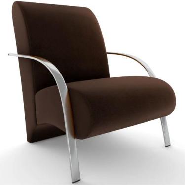 Imagem de Poltrona Decorativa Mamflex P101 Sevilha com braço de alumínio em Teci