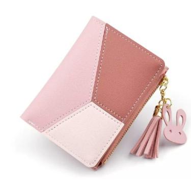 Imagem de Carteira Feminina Porta Cartão Mão Pequena Luxo - Jewelery, Rosa
