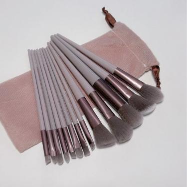 Imagem de Conjunto de Pincéis de Maquiagem 13 Unidades para Olhos Lábios Sobrancelhas Pó Sombra Base e Blush com Cerdas Super