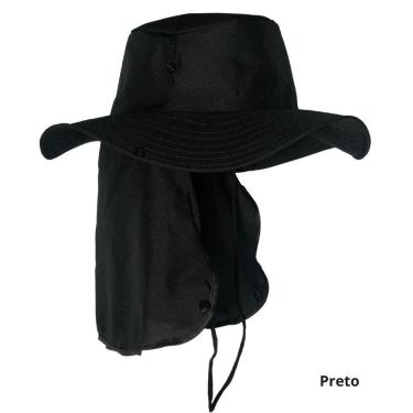 Imagem de Kit 2 Chapéu Pescador Australiano Oem 100% Poliéster Tamanho Único Preto com Proteção d...