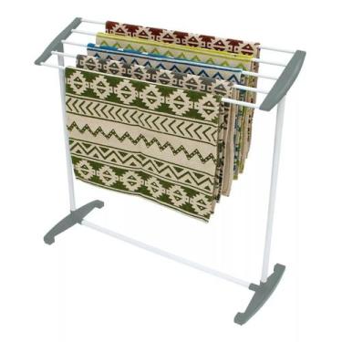Imagem de Varal de Chão Multiuso Compacto Lavanderia Secar Roupas - - Kadê, Cinz