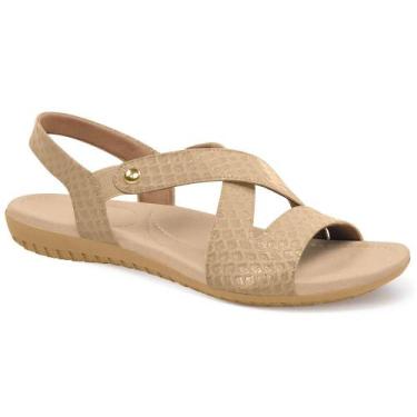 Imagem de Sandalia usaflex em couro ref r1804 feminino, 37, Creme