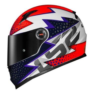 Imagem de Capacete LS2 FF358 Speedy Azul e Laranja Brilhante Masculino e Feminin