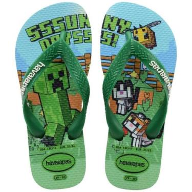 Imagem de Chinelo infantil havainas kids minecraft fc - Havaianas, 27/28, Verde,