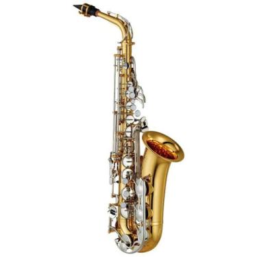 Imagem de Saxofone Sax Alto Yamaha YAS-26 EB Laqueado Com Case, Dourado/Prateado