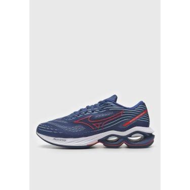 Imagem de Tênis Running Mizuno Masculino Wave Creation 24 Enerzy Leve, Azul escu