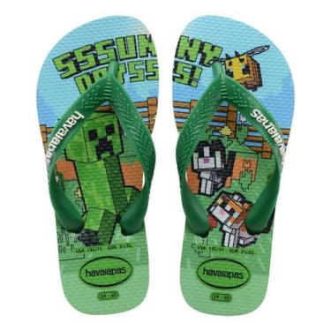 Imagem de Chinelo Havaianas Kids Minecraft Gamers Jogo Original, 27/28, Verde pa