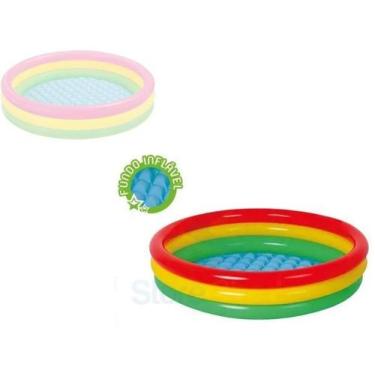 Imagem de Piscina Infantil Inflável 126 Litros 3 Anéis Redonda Fundo - Wellmix