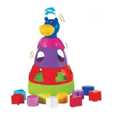 Imagem de Brinquedo Didático Hipopótamo Com Atividades - Mercotoys - SM