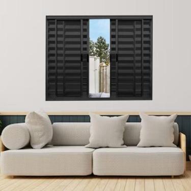 Imagem de Janela Veneziana de Alumínio 6 Folhas 100 X 100cm Modular Esquadrias B