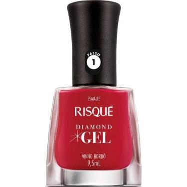 Imagem de Esmalte Gel Risqué Diamond Vinho Bordô 9,5ml Brilho E Durabilidade - G