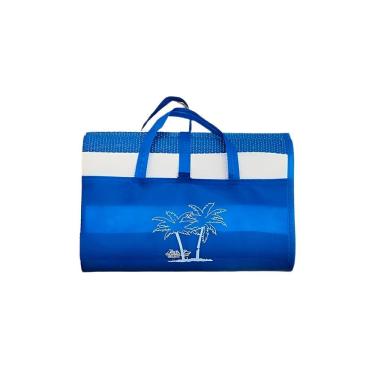 Imagem de Bolsa e Esteira de Praia Impermeável Azul Dobrável para Piscina e Viagem GXM
