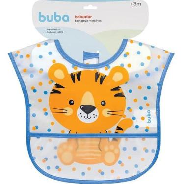 Imagem de Babador Plastico com Bolso Pega Migalhas e Ajuste Buba BABY, TIGRINHO