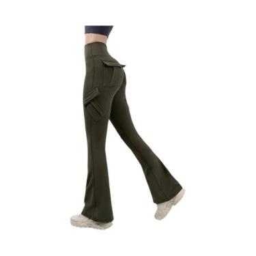 Imagem de Leggings De Yoga Femininas De Alta Elasticidade Com Bolsos, Compressão