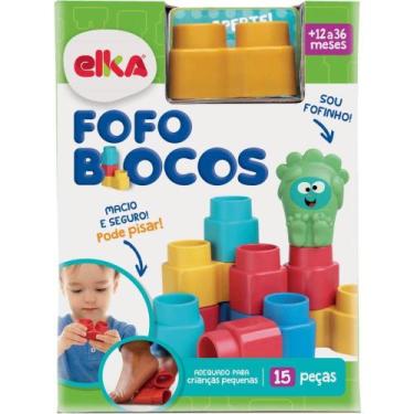 Imagem de Brinquedo para Montar Fofo Blocos 15 Peças - ELKA