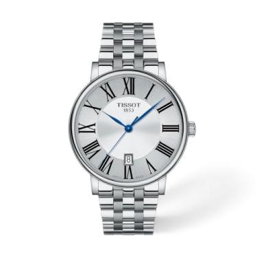 Imagem de Tissot Relógio social unissex Carson de aço inoxidável cinza T1224101103300
