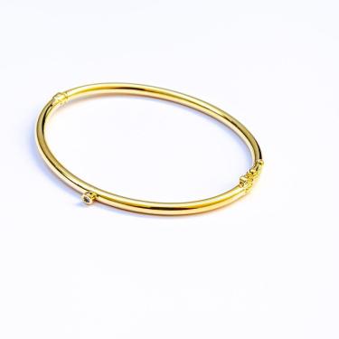 Imagem de Bracelete Atraktiva Jóias Liso com Ponto de Luz Semijoia Banhado a Ouro 18k 5,4CM Dourado Unissex