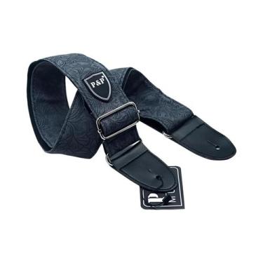 Imagem de Correia De Guitarra Ajustável Em Algodão Denim De Alta Resistência Par