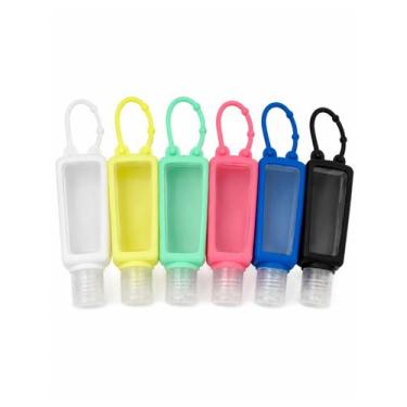 Imagem de Porta Álcool Gel Com Capa Silicone E Alça Unidade Cor:Rosa - Escolha V