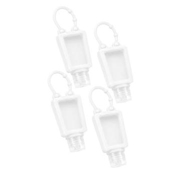Imagem de Kit 4 Porta Álcool Gel Silicone Reutilizável Premium Cor:Branco - Esco