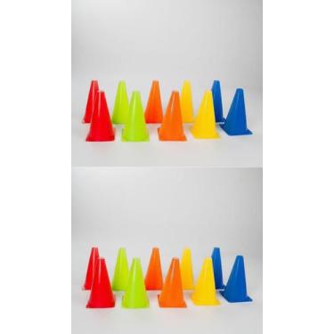 Imagem de Kit 10 Cones Agilidade 23cm Treino Funcional Corrida - Congratulations