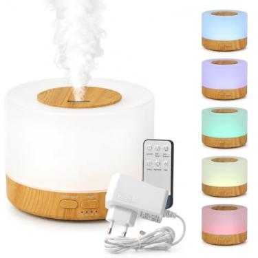 Imagem de Umidificador Difusor Aromatizador Purificador De Ar 700Ml Ultrassônico Com Controle E Luz De Led 7 Cores Bivolt