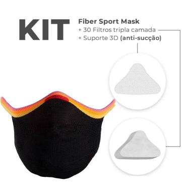 Imagem de Kit Máscara Proteção Fiber Knit Sport Z754K-P0998-Unissex